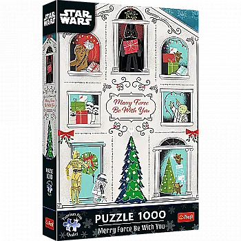 Пазл - "1000 Премиум Плюс" - XMAS: Да прибудет с тобой сила веселья, Lucasfilm Star Wars, 12087, Trefl