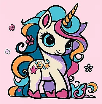 Набор для росписи по номерам 25х25 см "Игривая единорожка", 900-001