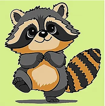 Набор для росписи по номерам, 25х25 см "Енотик", 900-024