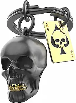 Брелок Metalmorphose "Black Sull with Playing Card"