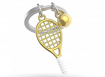 Брелок Metalmorphose "Tennis Racket with silicone handle + tennis bal"