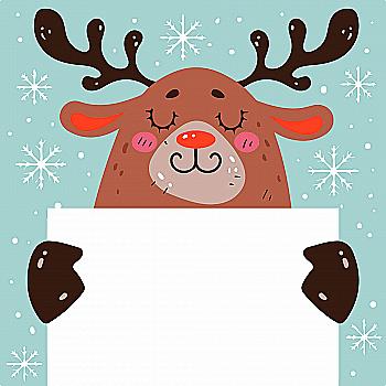 Набір для розпису по номерах 20*20 см "Олень з листівкою", HH8018-, ТМ "Strateg"