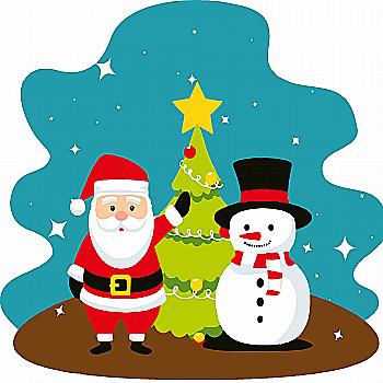 Набір для розпису по номерах 20*20 см "Санта та Сніговик", HH8002, ТМ "Strateg"