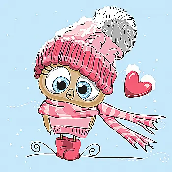 Набір для розпису по номерах 30*30 см "Маленьке совеня", ES-0892, ТМ "Strateg"