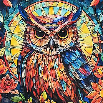 Набір з алмазною мозаїкою "Вітражна мудрість" 30*30 см, DEEX16281, ТМ "Strateg"