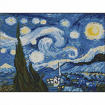 Набір з алмазною мозаїкою "Зоряна ніч" 30*40 см, без підрамника, ZAV3040-36, ТМ "Strateg"