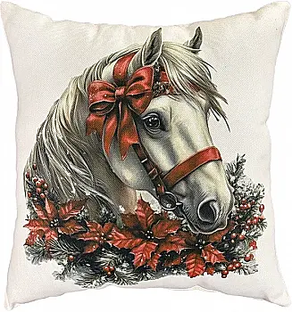 Подушка микровелюр Strateg Праздничная лошадь 35*35 см, 61270
