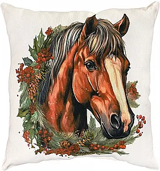 Подушка микровелюр Strateg Ягодная лошадь 35*35 см, 61269