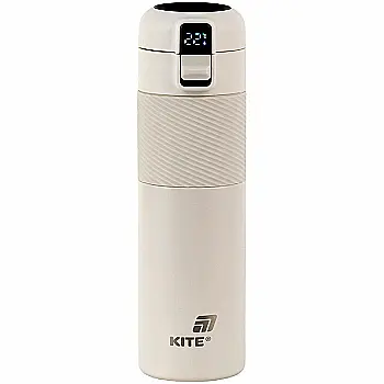 Термос с термодатчиком 450 мл, бежевый, k25-1227-1