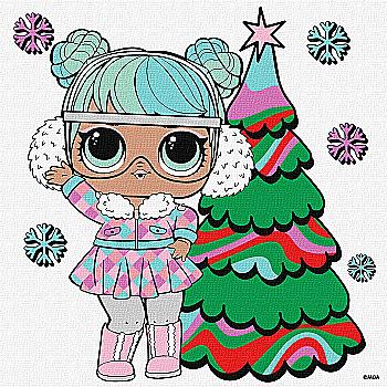 Набір для розпису по номерах 25*25 см "L.O.L. Surprise! Jolly Vibes. Bon Bon", KHO1329, ТМ "Ideyka"