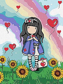 Набір для розпису по номерах 30*40 см "Be Kind To Yourself Santoro Gorjuss Collection", KHO8587, ТМ "Ideyka"