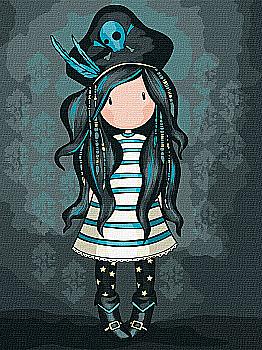 Набір для розпису по номерах 30*40 см "Black Pearl Santoro Gorjuss Collection", KHO8679, ТМ "Ideyka"