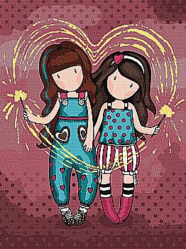 Набір для розпису по номерах 30*40 см "Fireworks Santoro Gorjuss Collection", KHO8681, ТМ "Ideyka"