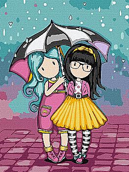 Набір для розпису по номерах 30*40 см "Look-Be Kind Santoro Gorjuss Collection", KHO8586, ТМ "Ideyka"