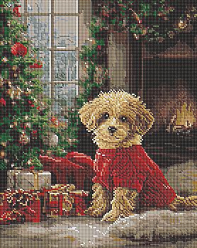 Набір з алмазною мозаїкою "Пудель біля ялинки" 40*50 см, AMO20011, ТМ "Ideyka"