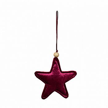 Звезда плюш (бордо) 15 см, 108575