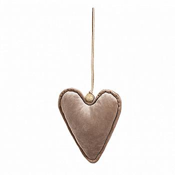 Сердце плюш (золотистый) 13 см, 108580