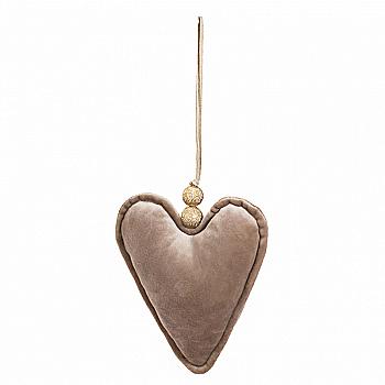 Сердце плюш (золотистый) 17 см, 108588