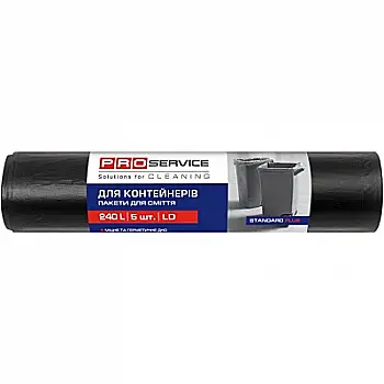 Пакет д/сміття PRO п/е ЛД 120*140 240л/5 шт., чорний (3177)