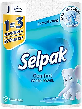 Рушник кухонний білий Selpak Comfort  MAXI 1=3 , 32363700