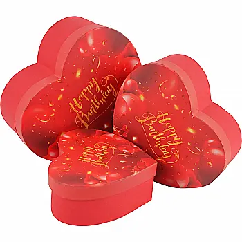Подарункова коробка у вигляді серця, червона "Happy birthday", 16*14*6 см, 270390381