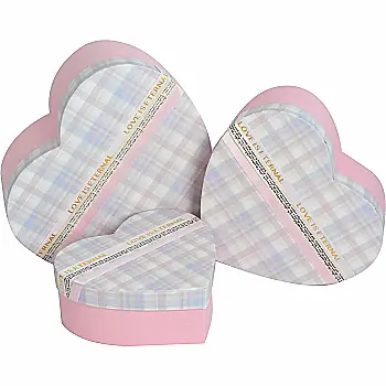 Подарункова коробка у вигляді серця, рожева клітинка, 22*20*9 cм, 340390523