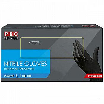 Рукавички PRO нітрилові оглядові нестерильні неприпудрені, чорні, 100шт/уп, XL, 17301411