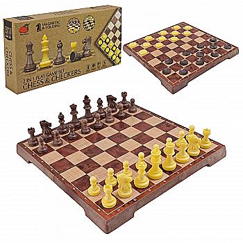 Гра настільна "Шахи" магнітні  2 в 1 короб, 2258
