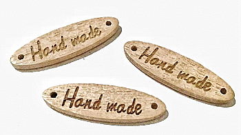 Бірки дерев`яні Hand Made, овал, 28*8 мм