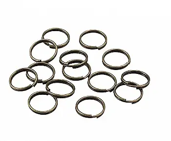 Кольца двойные, 6*6*0,5 мм, Античная бронза, 15г, Margo