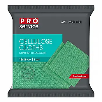Салфетки PRO целлюлозные 18 *18, 5 шт, зеленые