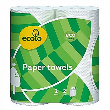 Полотенца бумажные Ecolo двухслойные, 58768995, 58770127