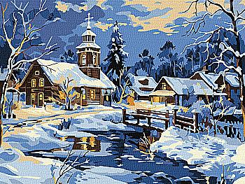 Набор для росписи по номерам 30*40 см "Спокойствие над рекой", KHO6425, ТМ "Ideyka"