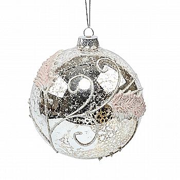 Підвіска новорічна Куля скляна 9 см, 9758664 ТМ "A&G"