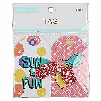 Набір тег паперових "Hello Summer" (6 шт.), 119000040