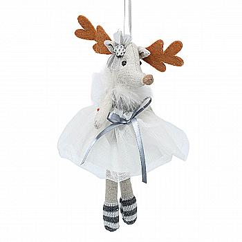 Підвіска новорічна Балерина дівчинка-олень 23 см з орнаментом, 9768460