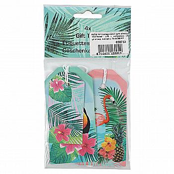Набір тег подарункових для декору "Rainforest" L+S з мотузками (4 шт./4 вид. в асорт.), TA-05785-PP