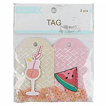 Набор тегов бумажных "Hello Summer" (2 шт.), 119000050