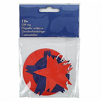 Набір тег подарункових для декору "Oliver" d=7/5,5 см, з мотузками (12 шт./2 вид.), TA-06674-PP