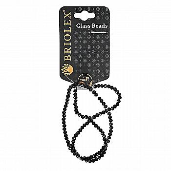 Бусины стеклянные граненные A040-Rondelle-100-D1, 3 мм, 1 нить, A013-Black