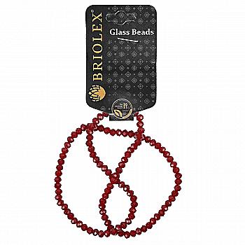 Бусины стеклянные граненные A040-Rondelle-100-D1, 4 мм, 1 нить, A432-Dark Red Opaque