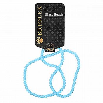 Бусины стеклянные граненные A040-Rondelle-100-D1, 4 мм, 1 нить, A479-Sky Blue Opaque