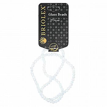 Бусины стеклянные граненные A040-Rondelle-100-D1, 4 мм, 1 нить, B401-White Opaque AB