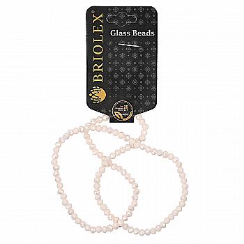 Бусины стеклянные граненные A040-Rondelle-100-D1, 4 мм, 1 нить, B404-Light Cream Opaque AB