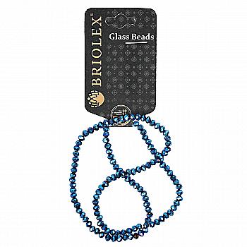 Бусины стеклянные граненные A040-Rondelle-100-D1, 4 мм, 1 нить, W000-Blue Cobalt