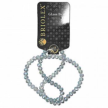 Бусины стеклянные граненные A040-Rondelle-100-D1, 6 мм, 1 нить, K001-Green Emerald on Crystal