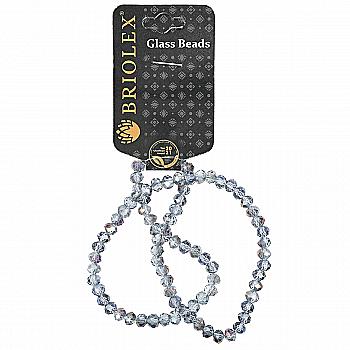 Бусины стеклянные граненные A040-Rondelle-100-D1, 6 мм, 1 нить, L002-Purple Amethyst on Crystal