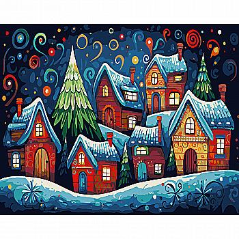 Набор для росписи по номерам 40*50 см "Сказочные домики", VG009, ТМ "Strateg"