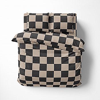 Постельное белье “LeLIT” P-0158,Полисатин,Бежево-Черный,Двуспальный (50/70)