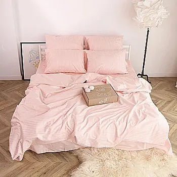 Постельное белье LeLIT, Сатин, Персиковый, Двуспальное, SS-3029 (50/70)